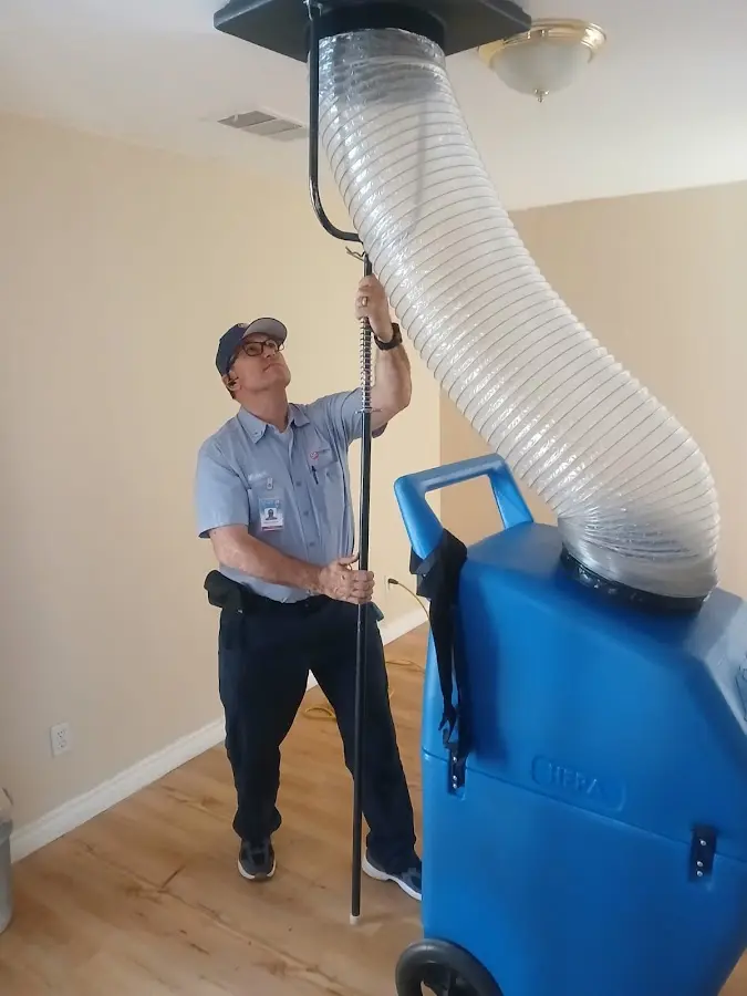 Mini Split Installation technician using HEPA equipment in Rochester Hills